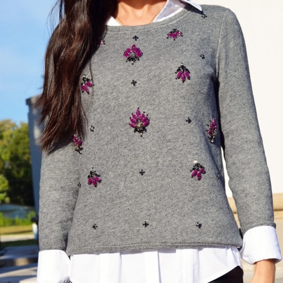 LOFT Sweaters - Ann Taylor LOFT Pullover Sweater Jewel Embellished
